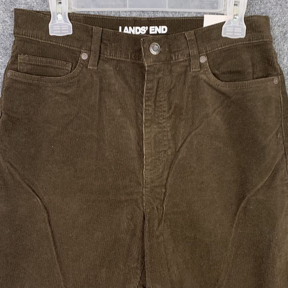 Lands End NWT Brown Corduroy Jeans Women 12 Tall High Rise - Picture 6 of 15